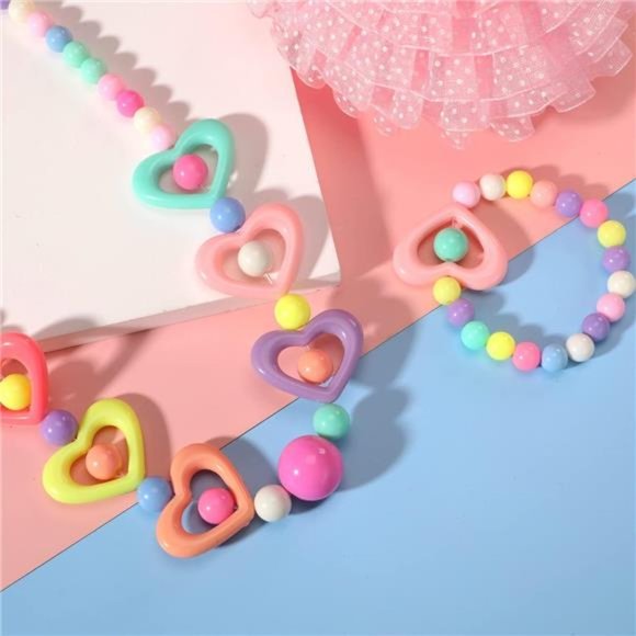 Accessories Beaded Necklace And Beads Bracelet For Kids 6 Sets Little Girls Jewelry Sets
